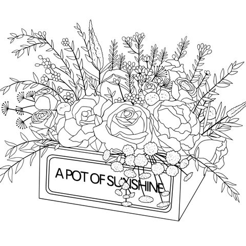 Sunshine Bouquet Coloring Page