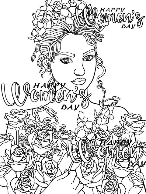 Women's Day - themed Coloring Illustration