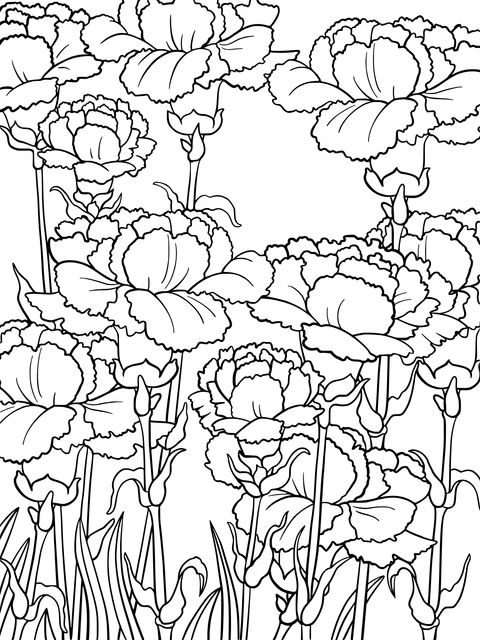 Colorful Carnation Coloring Page