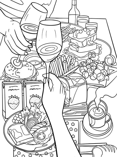 Joyful Gathering Coloring Page