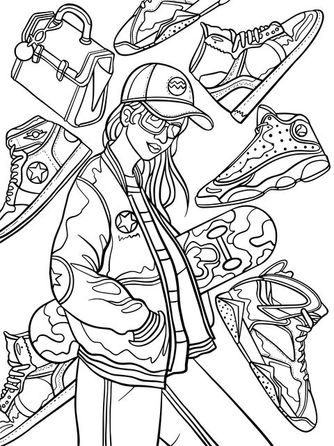 Fashion - themed Coloring Page