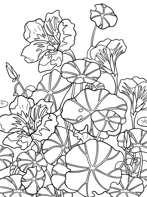 Nasturtium Coloring Page