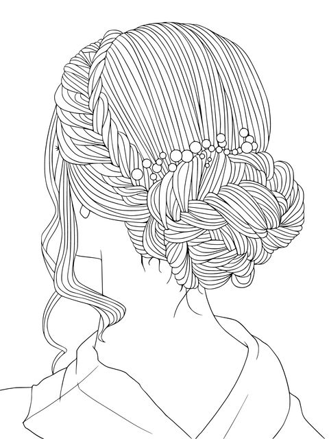 Elegant Up - do Hairstyle Coloring Page