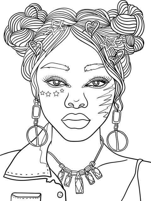 Fashionable Girl Coloring Page