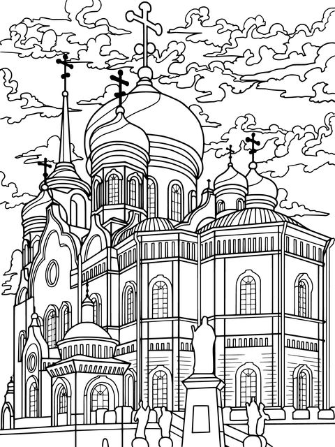 Beautiful Church - themed Coloring Page