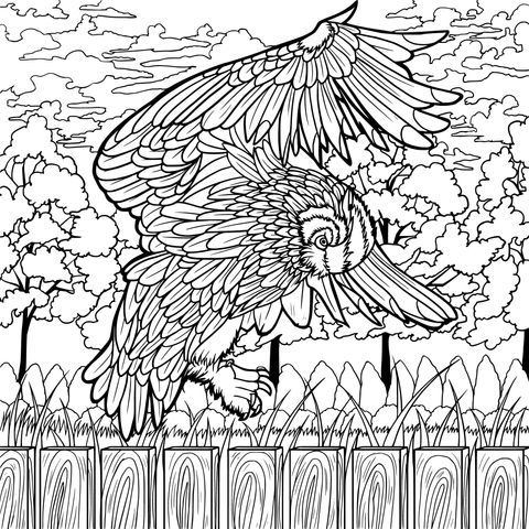 Flying Owl Coloring Page