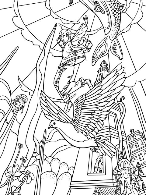 Fantasy Adventure - Themed Coloring Page