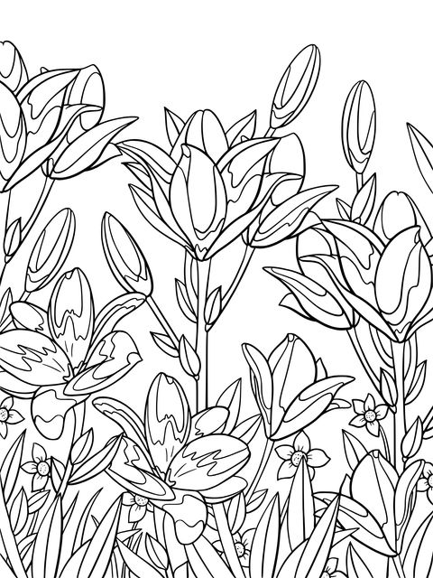 Beautiful Purple Flower Coloring Page