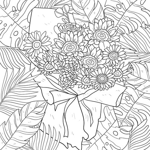 Beautiful Bouquet Coloring Page