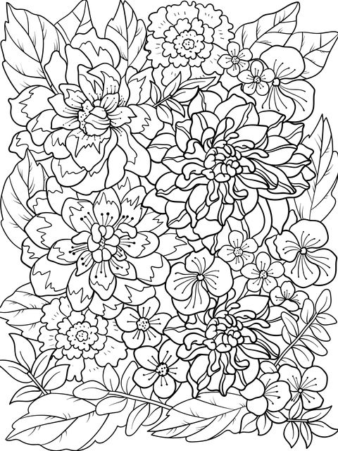 Colorful Flower Coloring Page