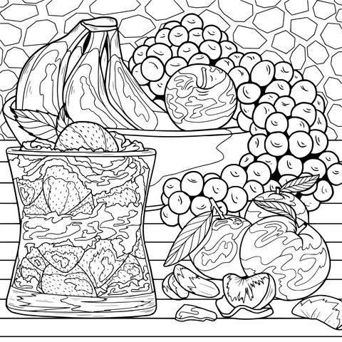 Colorful Fruit Coloring Page