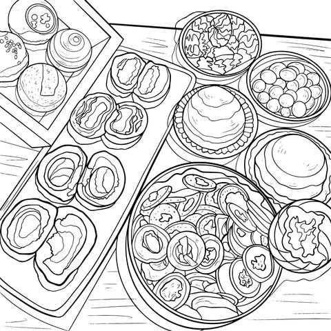 Colorful Japanese Food Coloring Page