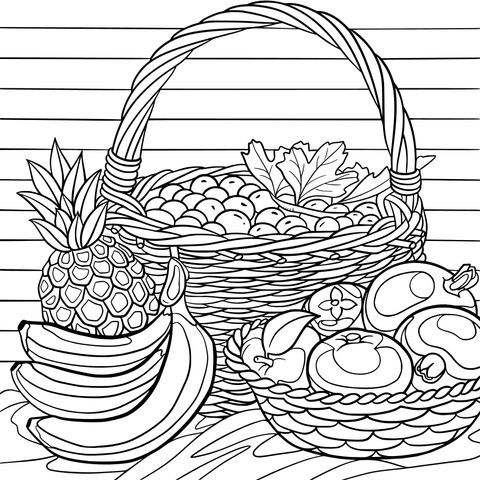 Fruit Basket Coloring Page