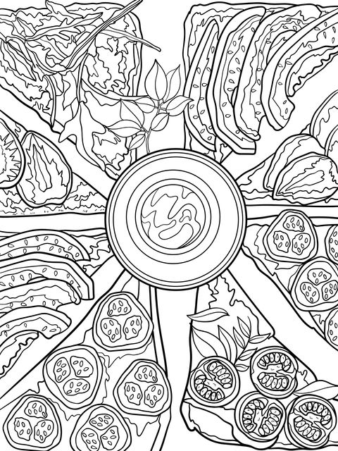 Delicious Vegetable Sandwich Coloring Page