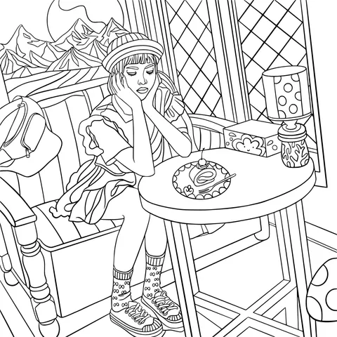 Girl in Thought by the Window