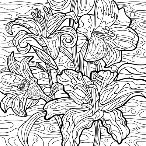 Dreamy Lily Coloring Page