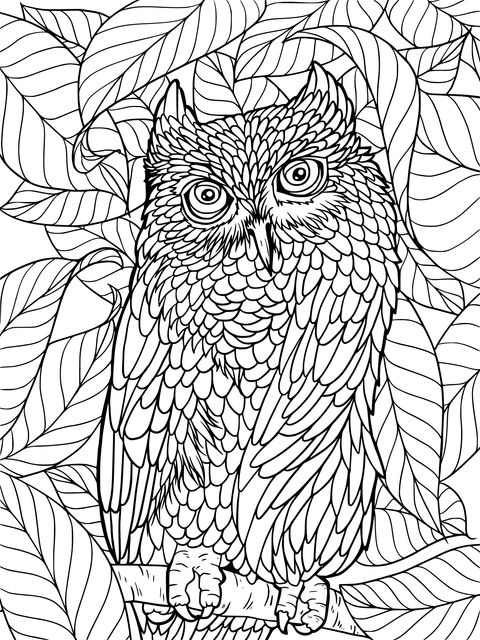 Owl in the Green Leaves