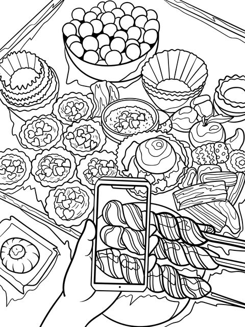 Colorful Dessert Coloring Page: Light Up the Tasty World with Colors