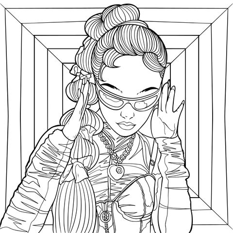 Fashionable Girl Coloring Page