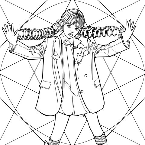 Vibrant Girl Coloring Page