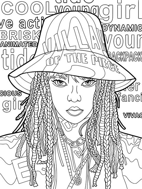 Fashionable Cool Girl Coloring Page