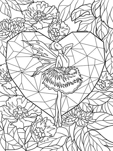 Dreamy Fairy - in - Flowers Coloring Page