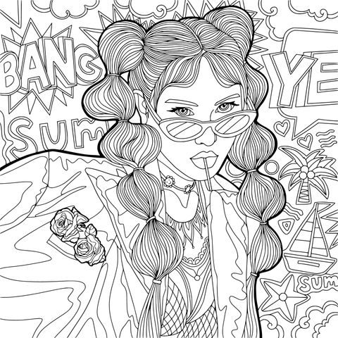 Fashionable Girl Coloring Page