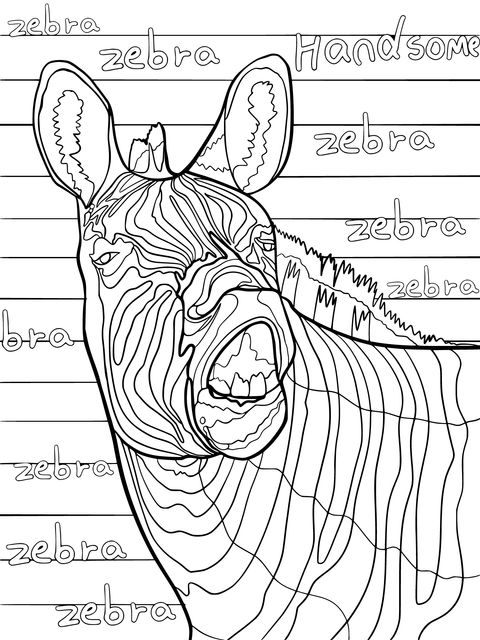 Cute Zebra Coloring Page