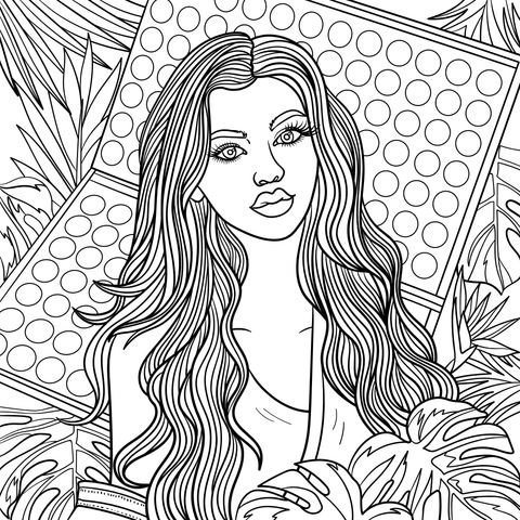 Beauty - themed Girl Coloring Page