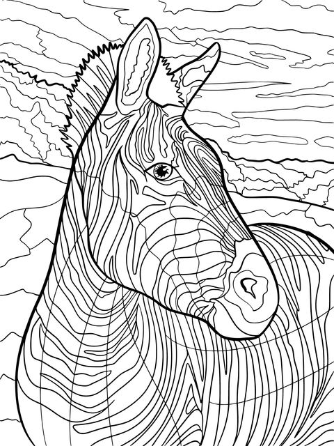 Zebra - themed Coloring Page