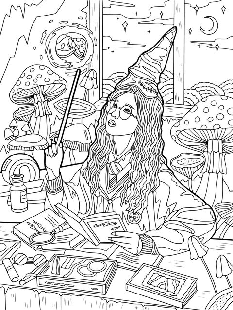 Magic Girl Coloring Page: Immerse in Fantasy World Creation