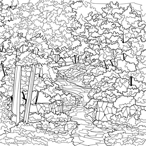 Beautiful and Colorful Garden Path Coloring Page