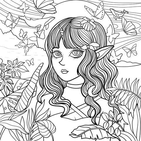 Elf Maiden in the Fantasy Forest