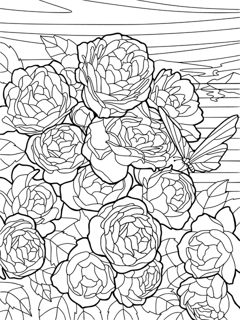 Colorful Roses and a Butterfly