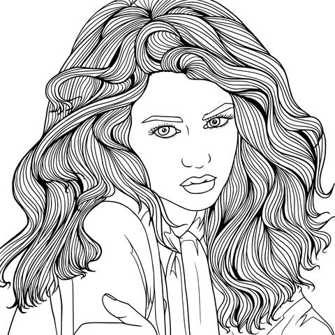 Fashionable Girl Coloring Page