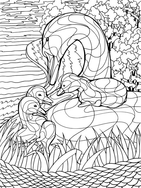 Flamingo Family Coloring Page