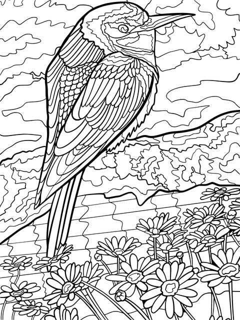 Colorful Bird Coloring Page