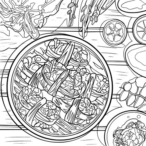 Steamed Hairy - Crab Coloring Page