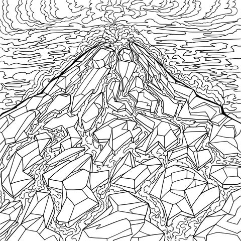 Volcanic Eruption Coloring Page