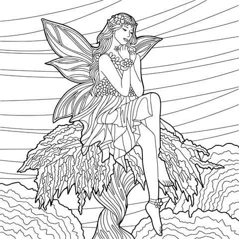 Dreamy Fairy Coloring Page