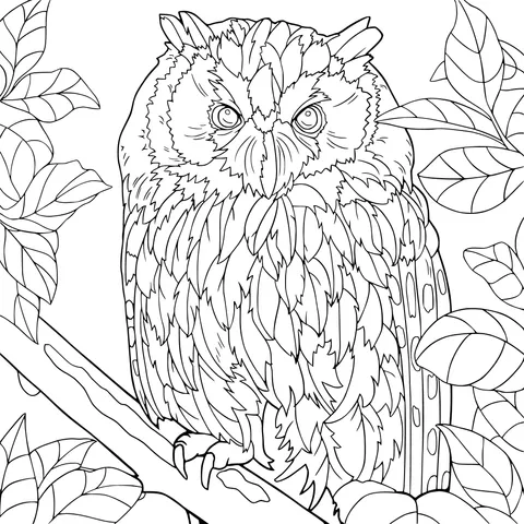 Owl Perched on a Branch