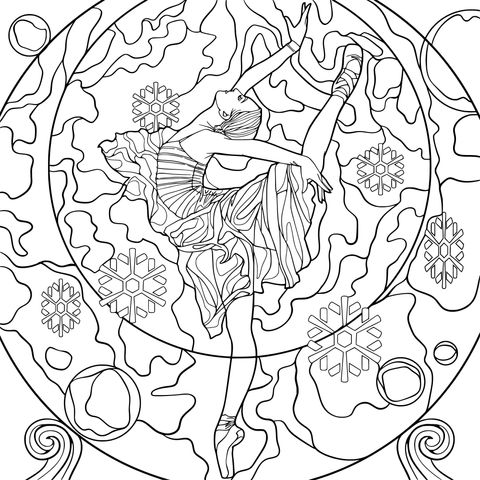 Dreamy Ballerina Coloring Page