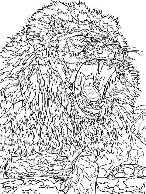 Roaring Lion Coloring Page