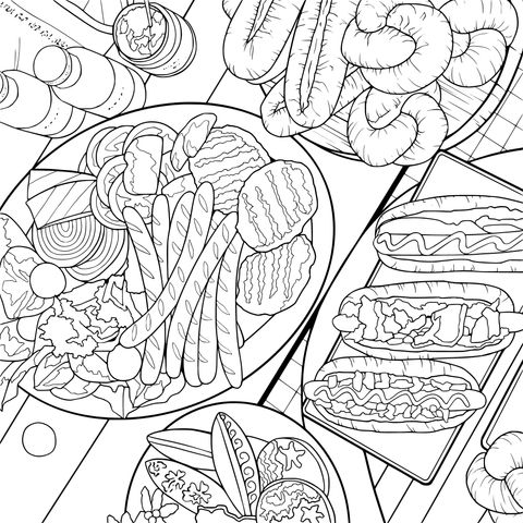 Delicious Barbecue Coloring Page