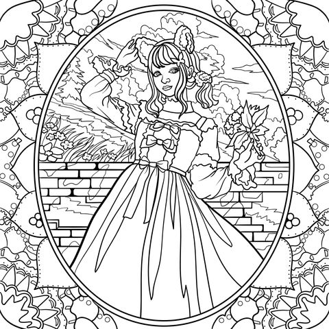 Beautiful Princess - themed Coloring Page