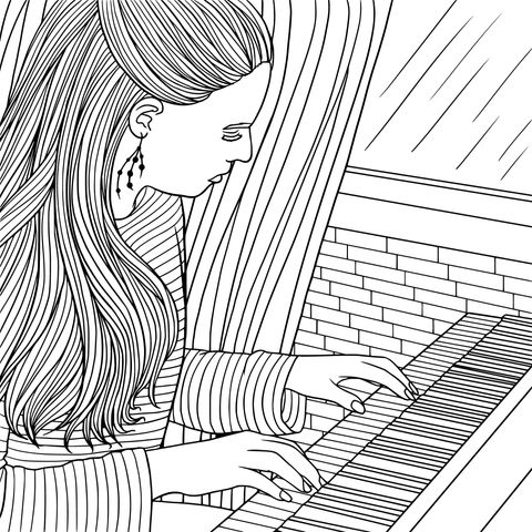 Mujer tocando el piano