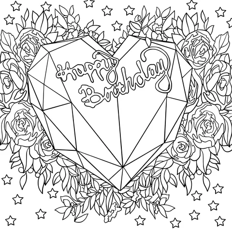 Happy Birthday Heart - shaped Illustration