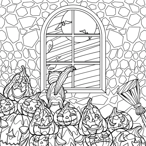 Halloween Scene by the Window