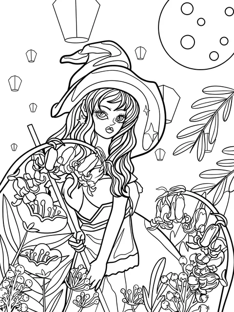 The Witch under the Moonlit Night
