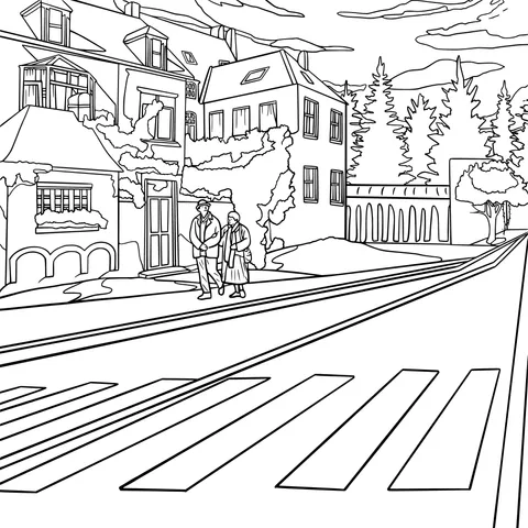 Two People Strolling by the Street